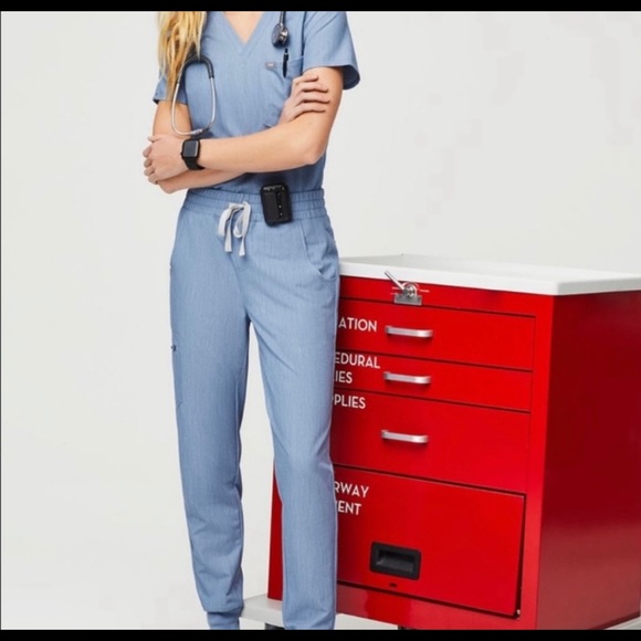 FIGS LIMITED EDITION HEATHER INDIGO HIGH WAISTED ZAMORA JOGGERS XL - Picture 1 of 9